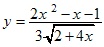 y=(2x^2-x-1)/3√2+4x