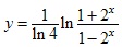 y=1/ln4*ln(1+2^x)/(1-2^x)