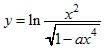 y=ln x^2/√1-ax^4