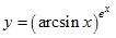 y=(arcsinx)^e^x
