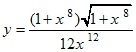 y=(1+x^8)√(1+x^8)/12x^12