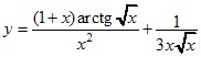 y=(1+x)arctg√x/x^2+1/3x√x