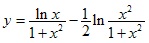  y=lnx/(1+x2)-1/2*ln x2/(1+x2)