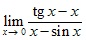 lim x→0 (tgx-x)/(x-sinx)