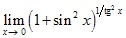 lim x→0 (1+sin2x)^1/tg2x
