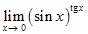 lim x→0 (sinx)^tgx 