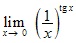 lim x→0 (1/x)^tgx