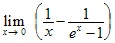 lim x→0 (1//x-1/(ex-1))
