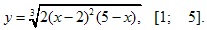 y=3√2(x-2)2(5-x), [1; 5]
