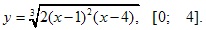 y=3√2(x-1)2(x-4), [0; 4]