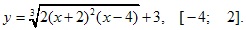 y=3√2(x+2)2(x-4)+3, [-4; 2]