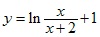 y=ln x/(x+2)+1