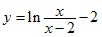 y=ln x/(x-2)-2