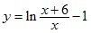 y=ln(x+6)/x-1