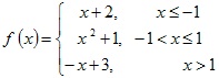 задана функция x+2, x2+1, -x+3, -1, 1