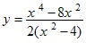 y=(x^4-8x^2)/2(x^2-4)