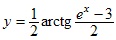 y=1/2*arctg(e^x-3)/2